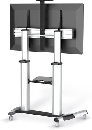 Підставка для телевізора Conecto TV Stand - мобільна, поворотна, регульована по висоті, 55-100 дюймів, модель LM-FS03G, срібна