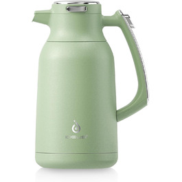 Термос IDEUS Thermoskanne 2л, нержавіюча сталь, подвійні стінки, вакуумна ізоляція, кавоварка-термос для кави та чаю, BPA-free, колір Celadon (авокадо)