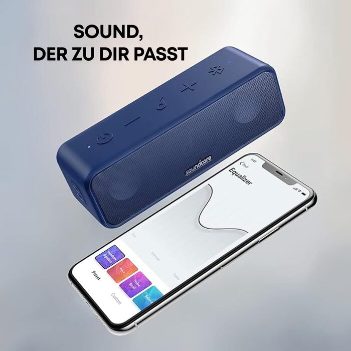 Soundcore 3 Bluetooth Портативна Колонка: Стерео Звук, Titan Membrana, BassUp, 24 год, IPX7, EQ, для дому та на вулицю (Чорний)