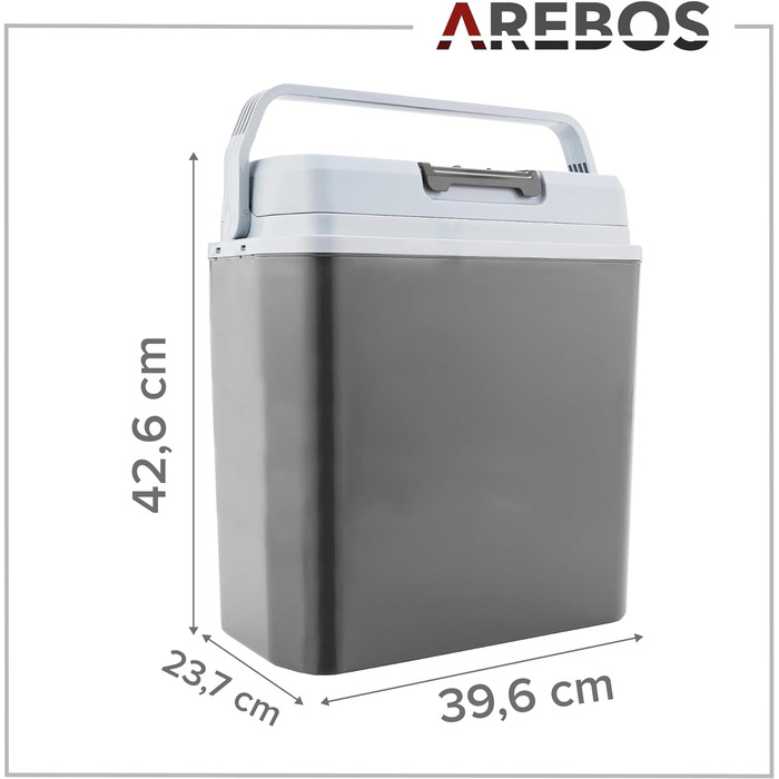 Кулер Arebos 20 літрів для охолодження та збереження тепла Міні-холодильник Термоелектричний охолоджувач з режимом ECO 12/230 В для автомобіля та розетки електричний кулер Антрациту