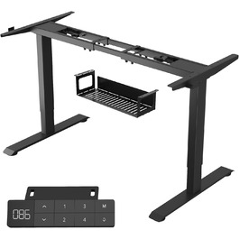 Регульований стіл JUMMICO з 2 моторами, чорний. Стільниця з USB-портами, 3 рівня пам'яті