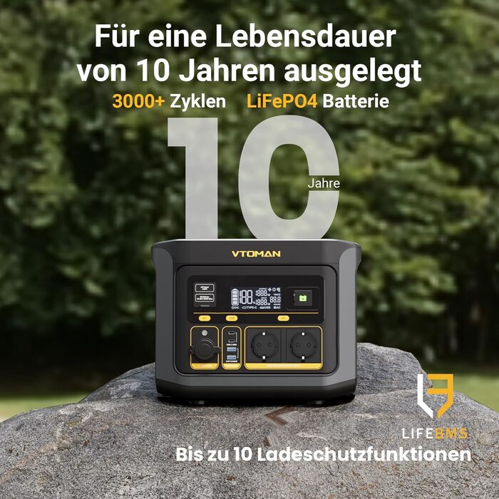 VTOMAN FlashSpeed 600: Портативна електростанція 600W (пік 1200W) - 499Wh, Сонячний генератор LiFePO4, 100W USB-C, швидка зарядка 60 хв (0-80%) для кемпінгу, риболовлі, автодому