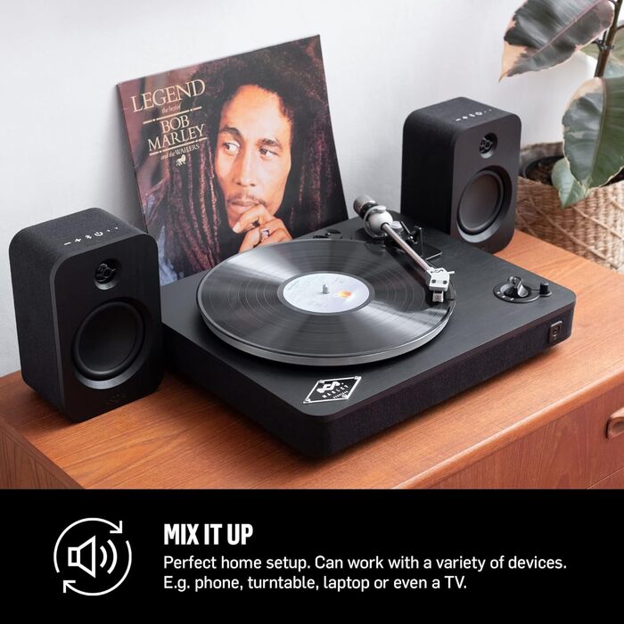 Динамік Bluetooth House of Marley Get Together Duo, бамбук, стійкий, 25 годин автономної роботи, чорний