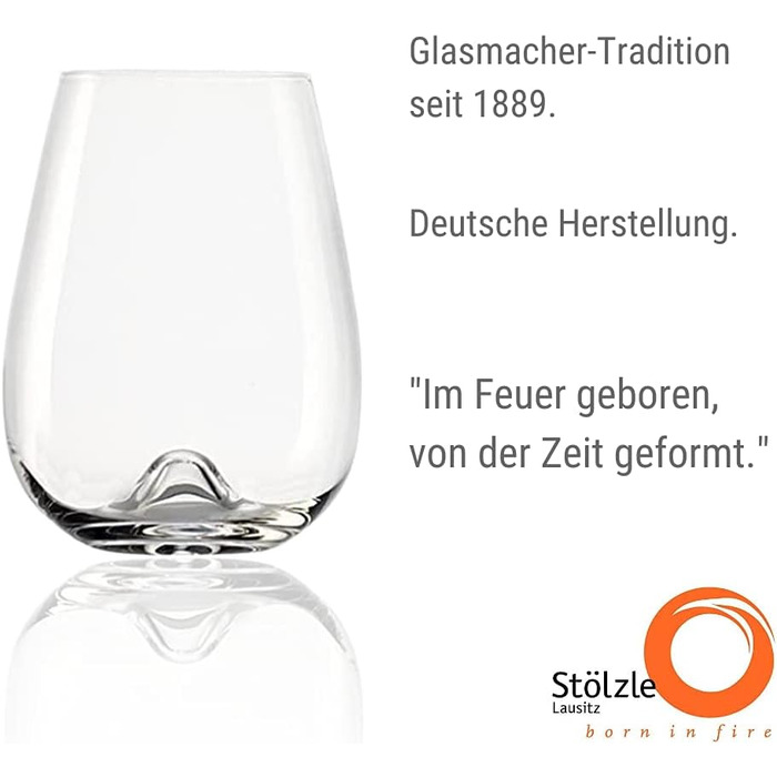 Кружка для білого вина Stlzle Lausitz Vulcano 475 мл Набір з 6 I Високоякісні склянки, які можна мити в посудомийній машині