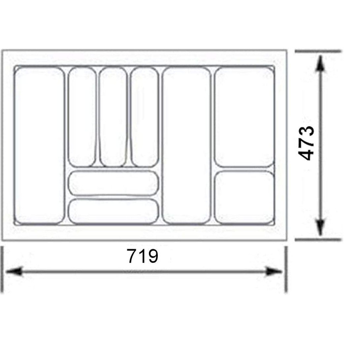 Вставка для столових приладів Orga-Box I Коробка для столових приладів 517 x 474 мм для квіткового тандему сучасна коробка в шафі 60-х років (717 x 474 мм (ящик 80-х років ))