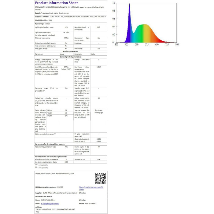 Потужний тактичний ліхтар Shadowhawk LED 500,000 Люмен, акумуляторний (USB), XHP70.2, водонепроникний IP67, 5 режимів світла з чохлом, чорний