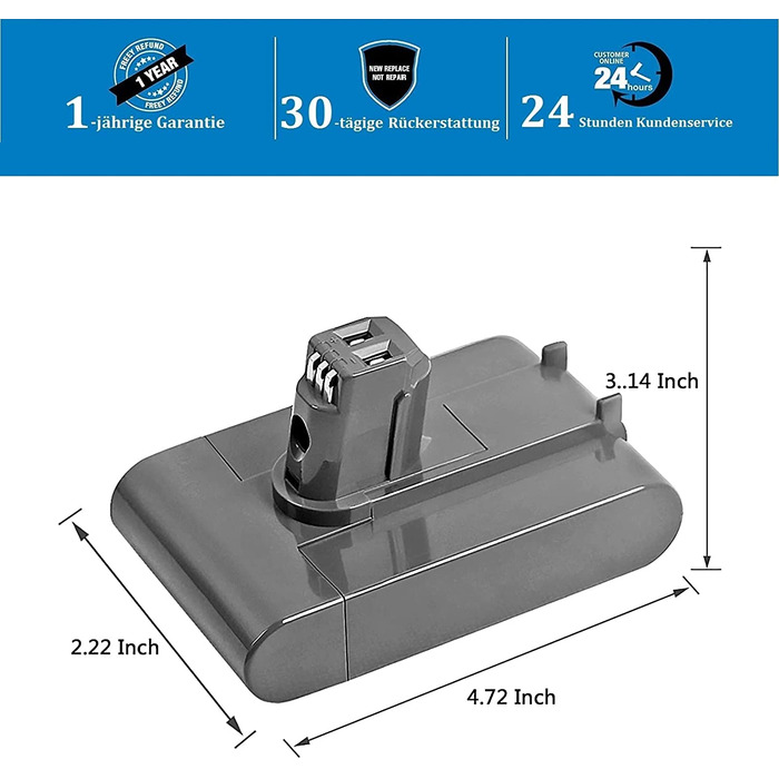 Змінна батарея DSANKE 4000 мАг для Dyson DC31/DC34 22,2 В (тип A)