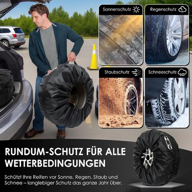 Набір чохлів для коліс 4 шт., захисні чохли для коліс 19-23 дюйми, водонепроникні, з UV-захистом, для зберігання та транспортування, червоні, розмір L (діаметр 81 см)