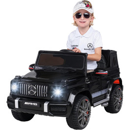 Дитячий електромобіль Mercedes AMG G63 Actionbikes, ліцензія, 2,4 ГГц пульт, електроавто для дітей від 3 років, білий/чорний