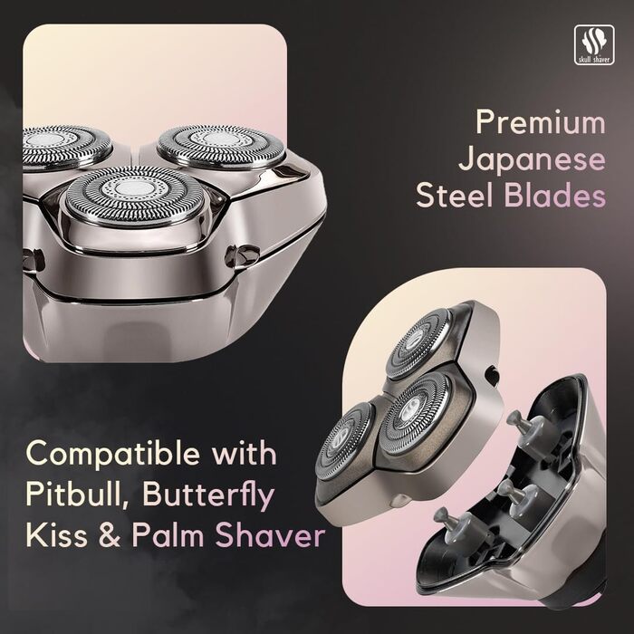 Запасні леза для бритви Skull Shaver Baron PRO (3 шт.) для моделей Pitbull, Palm та Butterfly