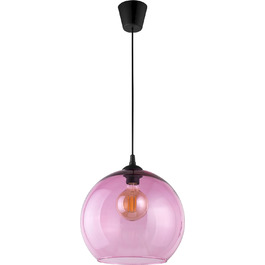 Підвісний світильник Скляний абажур Рожевий чорний E27 D 30 см В максимум 115 см регульований кульковий підвісний світильник Підвісний світильник Кухня Їдальня Вітальня
