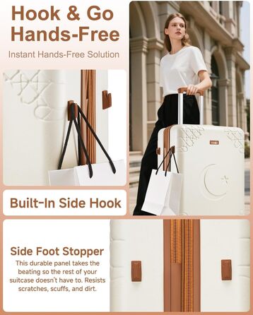 Набір валіз Sea Choice 3 шт. з жорстким корпусом, розширюваний, легкий, з TSA замком, бежевий