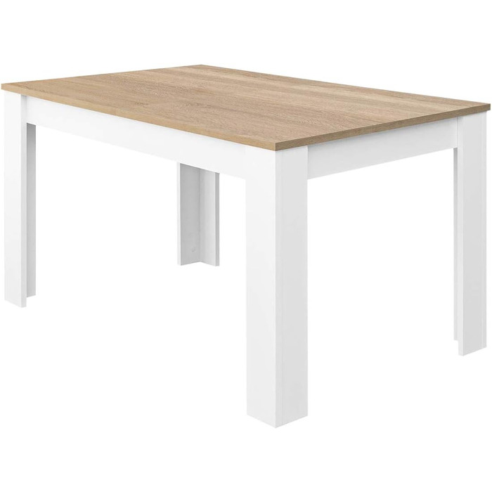 Розсувний обідній стіл Habitdesign Kendra, білий та канадський дуб, 140–190 x 78 x 90 см