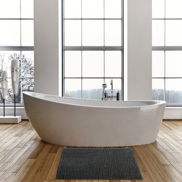 Килимок для ванної кімнати MSV килимок для ванної килимок для душу синель килимок для ванної з високим ворсом 60x90 см - (сірий, 50x80 см)