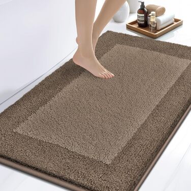 Килимок для ванної кімнати, неслизький, миючий, 76 x 116 см (сіро-коричневий)