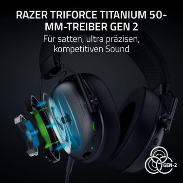 Razer BlackShark V3 - Бездротові ігрові навушники для ПК (280г, Bluetooth, мікрофон HyperClear, драйвер TriForce Titanium 50 мм)
