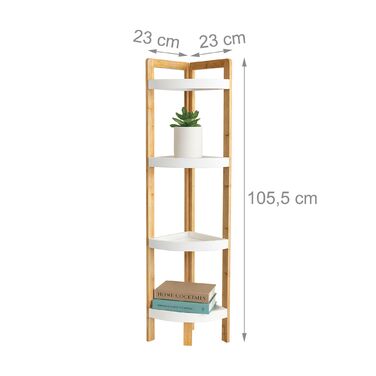 Поличкова стійка Relaxdays з бамбука для кута з полицями
