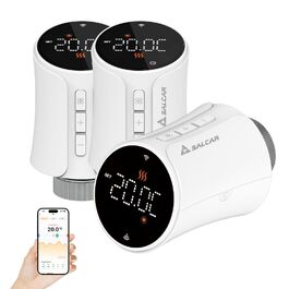SALCAR Розумний термостат для радіатора WiFi - сумісний з Alexa та Google Home, програмований, Tuya Smart, 3 шт.