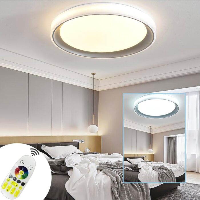 Світлодіодна стельова лампа Dimmable Crystal Starlight стельова лампа енергозберігаюча лампа для передпокою вітальні спальні кухні офісу (тип B-60w Rgb), 72W