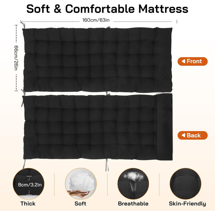 Шезлонг для відпочинку, розкладний, широке сидіння 72 см, для саду, патіо, пляжу, басейну, з подушкою, витримує до 200 кг