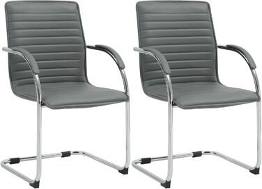 Набір з 2-х відкидних крісел Tira з штучної шкіри, сірого кольору, з м'яким сидінням