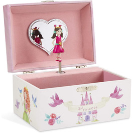 Ювелір - Музична скринька для коштовностей для дівчаток з обертовим єдинорогом, блискучою веселкою і Зоряним візерунком-Пісня прекрасної мрійниці (казкова принцеса)