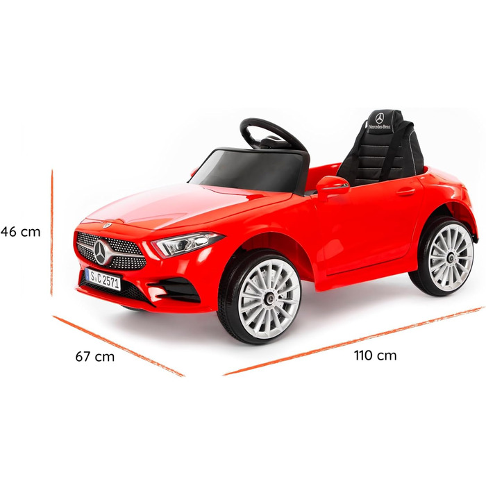 Дитячий електромобіль Mercedes CLS 350 AMG Babycar, ліцензія, 12V акумулятор, шкіряні сидіння, дистанційне керування, MP3, червоний