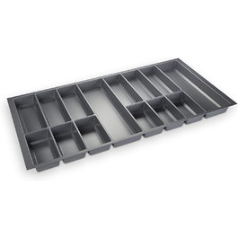 Універсальна вставка для столових приладів сріблясто-сірий ящик для столових приладів для висувних ящиків 100 (473,5 x 926 мм)