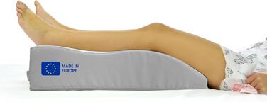 Ортопедична подушка для ніг з м'якої піни, для підтримки ніг та покращення кровообігу. Зручна, знімний чохол, біле/сіре полотно
