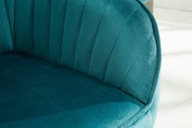 Стілець Riess-Ambiente Design Turin Velvet Turquoise з підлокітником Обіднє та конференц-крісло