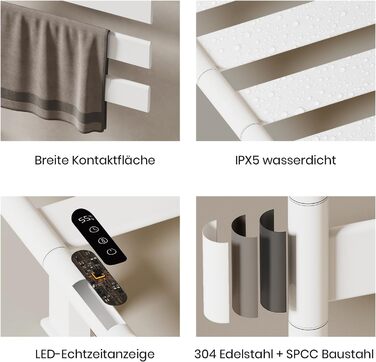 Електричний сушильник для рушників EMKE 180° з полицею, Wi-Fi, 120W, 760x450 мм, білий