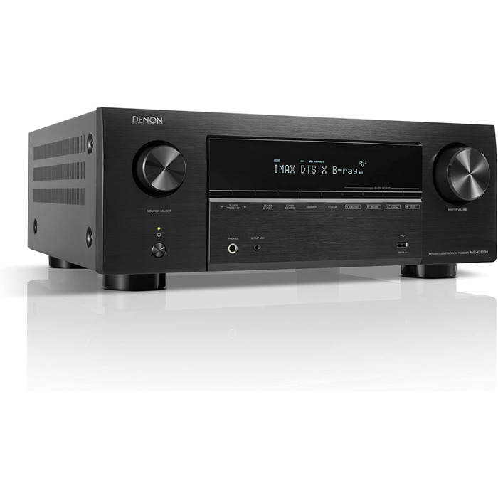 Denon AVC-X3800H 9.4-канальний AV-ресивер, підсилювач з Auro-3D, Dolby Atmos, DTS:X, 6-дюймовий 8K входи та 3 виходи, Bluetooth, AirPlay 2, HEOS Multiroom, Alexa Compatible, чорний