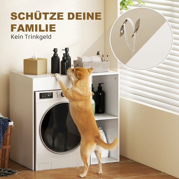 Шафа над пральною машиною, органайзер для ванної кімнати над унітазом з відкритими полицями для пральні, білий