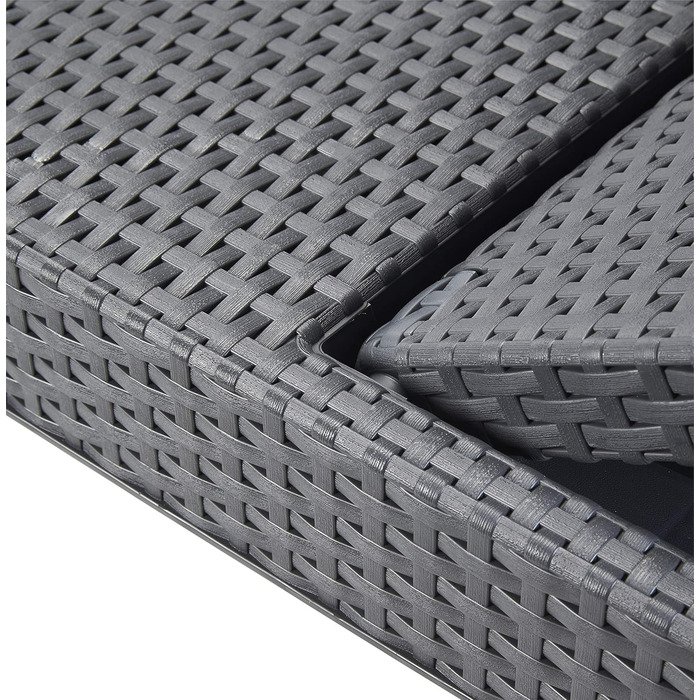 Шезлонг Keter Jaipur для саду з регульованою спинкою, сірий, з м'якою подушкою, імітація ротангу, 187 x 29 x 58 см