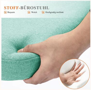 Офісний стілець Refined Living без підлокітників, комп'ютерний стілець на роликах, ергономічний, до 113 кг (зелений)