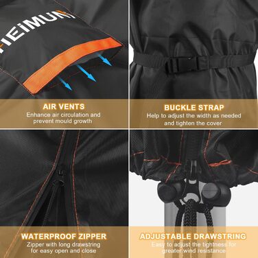 Чохол для парасольки від сонця, захисний чохол для парасольки, 3-5 м, великий розмір, захист від погодних умов, UV, вітру та снігу, 295x80/80 см