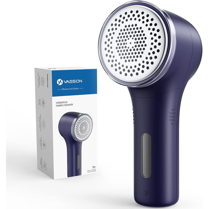 Електричний видалення ворсу VASSON для одягу, меблів та постільної білизни. Видаляє клубки ворсу та пілінгу. Темно-синій