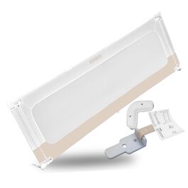 Захисний бортик для ліжка BEANBUDS® 200 см, бежевий - захист від випадання для дитячого та батьківського ліжка, з ременями для кріплення (1 сторона)