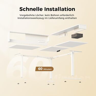 Регульований за висотою кутовий стіл Agilestic 160x140 см з LED та розеткою | Ергономічний стіл для офісу та дому