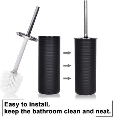 CERBIOR Набір аксесуарів для ванної кімнати, 6 шт. (дозатор для мила, тримач для зубних щіток, стакан для щіток, мильниця) чорний