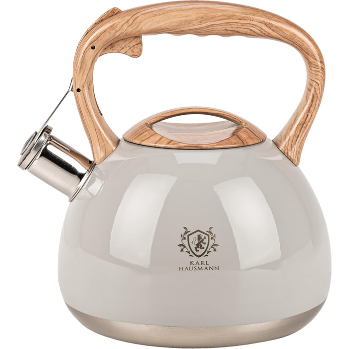 Електричний чайник Karl Hausmann 3L з автоматичним свистком - нержавіюча сталь для індукційних, газових та електричних плит