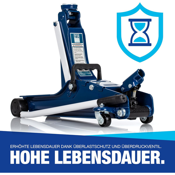 Гідравлічний домкрат NTG 2T для легкових авто та занижених транспортних засобів, 85-375 мм, вантажопідйомність 2000 кг