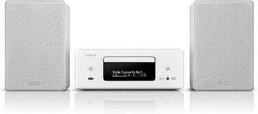 Компактна система Denon CEOL N-12DAB, HiFi, CD-програвач, потокове передавання, мультирум, Bluetooth, WLAN, DAB, Білий