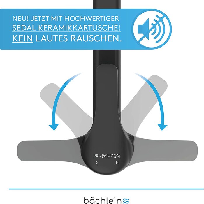 Змішувач для кухні Bchlein Arado поворот на 360 градусів (чорний матовий) змішувач для раковини хромований з виливом, що обертається на 360, змішувач для кухні з особливо однотонним чорним матовим покриттям