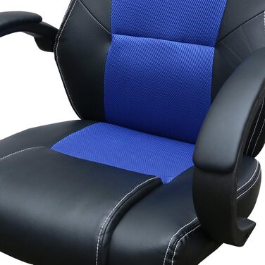 Офісне крісло Panana, настільне крісло з поліуретанової шкіри сітки, ігрове крісло з високою спинкою, поворотні комп'ютерні крісла з регулюванням висоти (чорнийсиній)