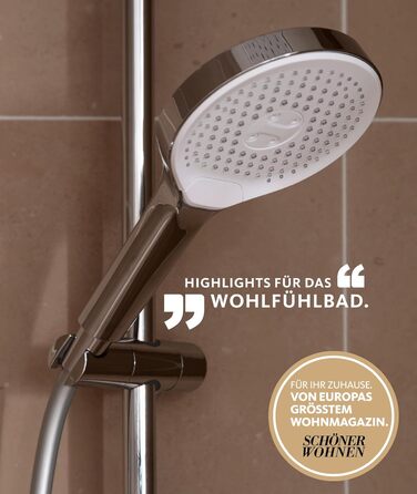 Ручний душ Beautiful Living Collection 3-струменевий Biella, водозберігаюча душова лійка, душова лійка з ручками проти вапняного нальоту, тип підключення 1/2 '', промисловий (хром - Glaia)