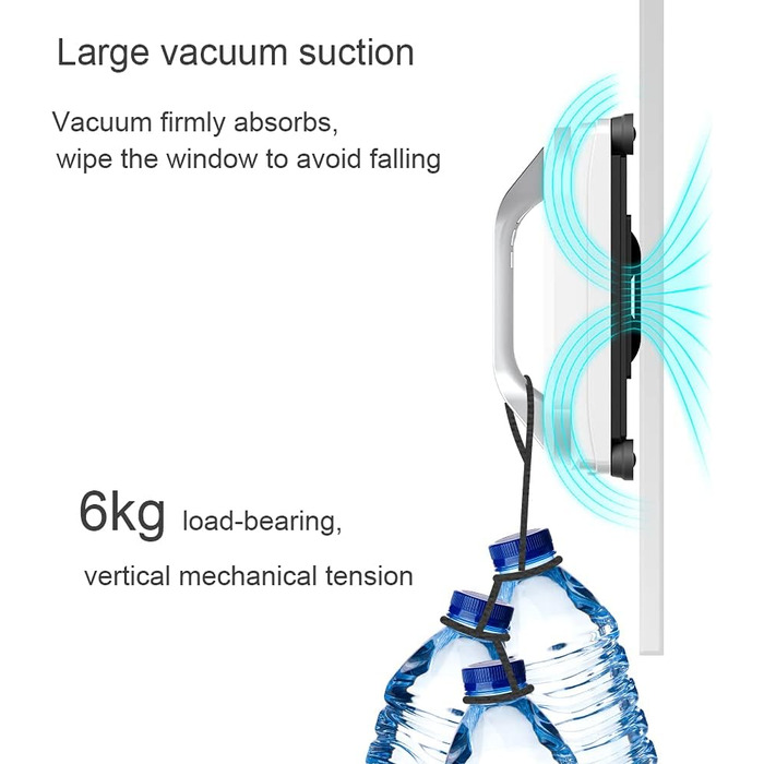 Робот-мийник вікон Topchances - розумний робот для миття скла з керуванням через додаток та пультом. Автоматичний миття вікон для дому та вулиці, підходить для високих вікон та стель. Магнітний, білий.