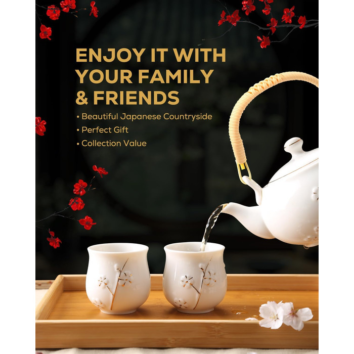 Японський чайний сервіз DUJUST з порцеляни, унікальний китайський чайний сервіз, колір білий
