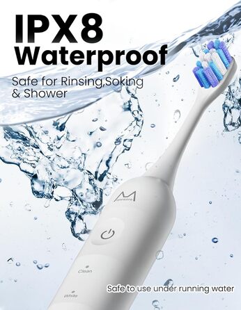 Електрична зубна щітка для дорослих B10PRO - акумулятор до 180 днів, 5 режимів, 48000 вібрацій/хв, IPX8, таймер, 4 насадки (рожева)