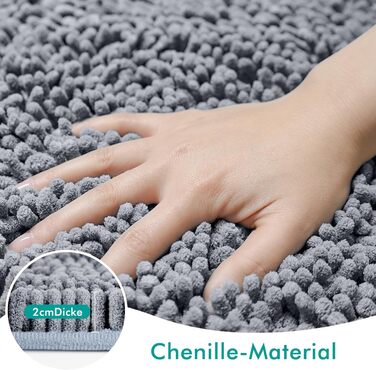 Комплект килимків для ванної кімнати Digiroot (2 шт.) - неслизькі, швидковисихаючі, поглинаючі, 40x60 см, 50x80 см, темно-сірий